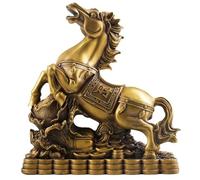 Statua di cavallo - Statuette di cavalli in ottone raffiguranti lo zodiaco cinese, ornamenti artistici in piedi, decorazioni cinesi Feng Shui per casa e ufficio, regalo di successo,26.5*10*30cm