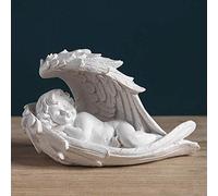 Statua di cherubino in Preghiera, Scultura di Angelo, Statuetta di Cupido, Decorazione per Interni ed Esterni, Ali d'Angelo, Artigianato Artistico, Ornamenti commemorativi-o 21x10x13cm(8x4x5
