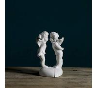 Statua di cherubino in Preghiera, Scultura di Angelo, Statuetta di Cupido, Decorazione per Interni ed Esterni, Ali d'Angelo, Artigianato Artistico commemorativo, Ornamenti artistici, h 8x7x1