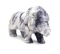 Statua di cinghiale da 7,1 cm, intagliata a mano, con cristalli naturali, decorazione per la casa con pietre preziose