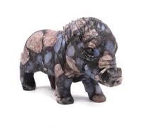 Statua di cinghiale da 7,1 cm, intagliata a mano, con cristalli naturali, decorazione per la casa con pietre preziose