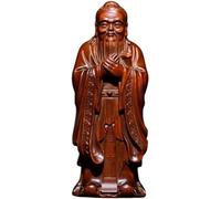 Statua di Confucio in Legno di bosso, Statuette Tradizionali Cinesi, Ornamento Kongzi, Scultura meditativa Realizzata a Mano, Decorazione per la casa e la scrivania.