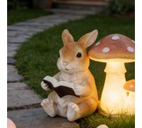 Statua di Coniglietto Che Legge Un Libro Seduto, Figurina Regalo, Graziosa