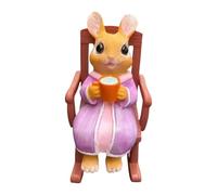 Statua di Coniglietto | Scultura Di Un Coniglio Su Una Sedia A Dondolo,Statue da Esterno per Giardino - Per la Casa Regalo di Benvenuto per Tavolo Scaffale Giardino Prato Patio Cortile e Interni