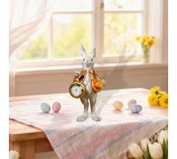 Statua di coniglio gentiluomo, opera d'arte, stile antico, grazioso orologio