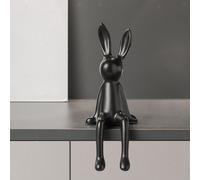 Statua di coniglio in ceramica, decorazione per la casa, scultura di statuina di
