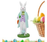 Statua di Coniglio in Resina - Statuetta di Pasqua Primaverile, Scultura Decorativa di Coniglio, Collezione da Giardino, d'Arte in Resina, Elegante Accento Domestico | Mensola da Giardino per Us