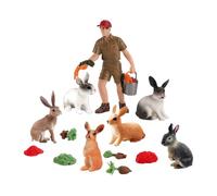 Statua di coniglio - Statuette di coniglio da 210 g | Giocattolo per animali da fattoria | Ripieno di uova di Pasqua | Decorazione torta di compleanno | Regalo per feste per bambini e decorazione prim