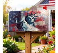 Statua di coperture magnetiche per cassette postali, bandiera americana moderna patriottica con stelle per il giorno dell'indipendenza copertura per cassetta postale rossa per esterni decorazione da
