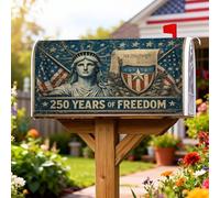 Statua di coperture magnetiche per cassette postali, bandiera americana patriottica vintage, scudo per il giorno dell'indipendenza rossa per le festività per decorazioni esterne 45,7 x 53,3 cm