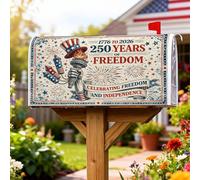 Statua di coperture magnetiche per cassette postali, copertura patriottica vintage per cassetta postale con fuochi d'artificio stelle Giorno dell'Indipendenza rossa per decorazione cortile anteriore