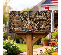 Statua di coperture magnetiche per cassette postali, copertura per cassetta postale rossa con aquila festiva patriottica per edificio del Campidoglio dell'indipendenza per la casa e il giardino, 45,7