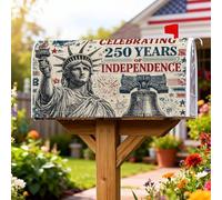 Statua di coperture magnetiche per cassette postali, decorazione patriottica vintage con campana, fuochi d'artificio Giorno dell'Indipendenza Giorno dell'Indipendenza, per esterni, giardino, cortile