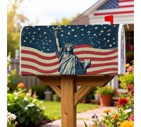 Statua di coperture magnetiche per cassette postali, patriottiche vintage, stelle e strisce per il giorno dell'indipendenza, copertura per cassetta postale rossa, decorazione da giardino per esterni