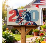 Statua di coperture magnetiche per cassette postali, stelle moderne patriottiche numero 250 Giorno dell'Indipendenza Copertura per cassetta delle lettere rossa per esterni decorazione cortile 45,7 x