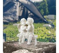 Statua di coppia di angeli, statuetta dell'amante sgabello seduto statua