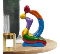Statua di coppia per la decorazione della casa, decorazione per ufficio, a forma di bacio multicolore, statuette per il matrimonio, per il , l'ufficio, le feste, lo scaffale, l'armadio, il