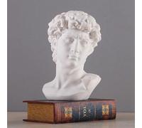 Statua di David Bianco, Testa in Resina, Ritratti, Busto, Statua Classica Romana, Scultura della Mitologia Greca per l'arredamento della casa.