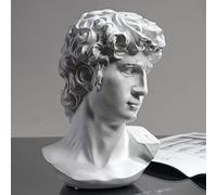 Statua di David con busto greco, busto di testa, decorazione per la casa romana, decorazione per tavolino da caffè, mitologia greca, decorazione per camera da letto, soggiorno, ufficio, 15,2 cm
