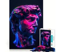 Statua di David Neon Adolescenti Puzzle da 1000 pezzi Migliora la memoria Gioco rilassante Bordo pulito Articolo di Babbo Natale Desiderio 50x75cm