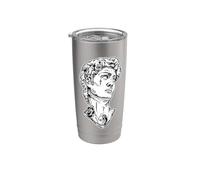 Statua di David x Tatuato x Triste x Rose Blackwork Bicchiere termico in acciaio inox doppia parete