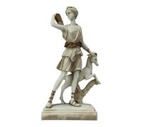 Statua di Diana di Versailles - Scultura della dea greca Artemide 25 cm | Alabastro fuso patina grigia | Fatto a mano in Grecia | Riproduzione museale classica