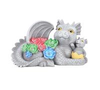 Statua di dinosauro chhelihl, figurina per esterni per dinosauri a solare in resina per decorazione del giardino, resistente alle intemperie, automobile di notte, design realistico