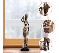 Statua di donna africana, scultura d'arte africana, statuetta di donna ,