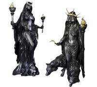 Statua Di Ecate Niktipolos, La Strega Della Notte, Ecate Phōsphoros, Portatrice Di Luce O Stella Del Mattino, Dea Greca Della Magia Con I Cani, Statuetta Gotica Di Halloween In Resina Per La Casa A