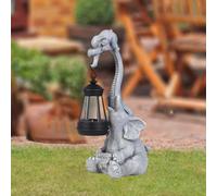 Statua di elefante da giardino con luce solare, graziosa decorazione da