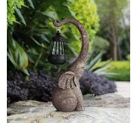 Statua di elefante da giardino con luce solare per balcone cortile