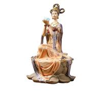 Statua di fata cinese, scultura di bellezza antica con flauto, loto, tamburo e liuto, elegante decorazione per casa e ufficio per gli amanti dell'arte