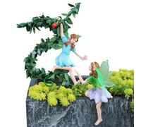 Statua di fate da giardino delle fate, statua in resina che raccoglie fiori che si illuminano al buio, scultura da collezione, paesaggi in miniatura, accessori per cortile, prato, portico, patio,
