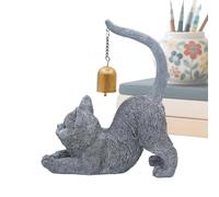 Statua di gatto che si estende - Scultura di statuette realizzata in resina, decorazione decorativa di animali, accento di gatto artistico, design vintage ispirato al giardino | Per ingresso cortile