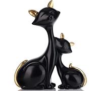 Statua di gatto in oro nero, statuette di mini gatti for decorazioni for la casa, decorazioni for la camera Decorazioni for statuette di gatti piccoli fortunati, statuette di gatti for amanti dei gatt