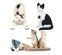 Statua di gatto, modello animale realistico in tre pezzi, figura animale | Per bambini Halloween Natale compleanno soggiorno camera da sala lavoro libreria pannello strumenti