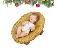 Statua Di Gesù Bambino Nella Mangiatoia - Ornamenti In Resina Di Gesù Bambino | Figurina Di Ges ù Bambinoo Nella Mangiatoia Per La Scena Della Natività Di Cristo | Per Decorazione Interna Per
