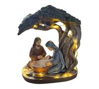 Statua di Gesù con luci, presepe per interni, centrotavola natalizio, Gesù Maria e Giuseppe, piccole figure per scrivania, tavolo, mensola, camino, camera da letto, soggiorno, ufficio, scuola