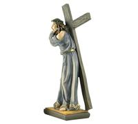 Statua Di Gesù - Modello Realizzato In Resina Per Arte E Artigianato Religioso - Statua Di Gesù Con La Croce,Per La Decorazione, La Scrivania, Il Soggiorno, La Chiesa, L'Ufficio, E Il Tavolo