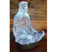 Statua di Gesù per decorazione domestica, 20,3 cm, in cristallo, decorazione per meditazione con luci a LED, scultura per qualsiasi stanza, regalo spirituale cristiano, per donne e uomini