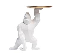 Statua Di Gorilla King Kong Con Vassoio in Acciaio Inossidabile, Decorazione Della Tavola e Casa, Multifunzione, Bianca