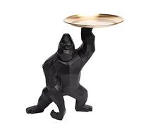 Statua Di Gorilla King Kong Con Vassoio in Acciaio Inossidabile, Decorazione Della Tavola e Casa, Multifunzione, Nero