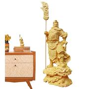 Statua di Guan Gong, Statua del Dio della Ricchezza, statua in legno da scrivania Guan Yu, statua decorativa Feng Shui, per soggiorno, camera da letto, scultura da scrivania del dio della riq
