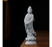 Statua di Guan Yin, opera d'arte Feng Shui, ornamento in pietra per libreria