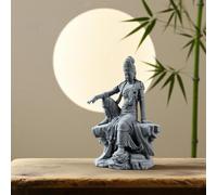 Statua di Guanyin in resina grigia per accessori per la pratica spirituale