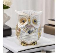 Statua di gufo decorativa e divertente in resina, ornamento da tavolo per