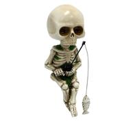 Statua di Halloween Skeleton - Ornamento in Resina del Cranio, Tema di 'Orrore | Scultura 'Osso intagliata a Mano, Artigianato Decorativo Display Un' d'Arte per la Decorazione