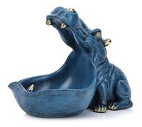 Statua di ippopotamo in resina per ingresso, supporto multiuso per chiavi, caramelle, gioielli e orecchini - Ottimo per l'arredamento della casa, arte moderna, ingresso, decorazione di scaffali