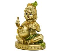 Statua di Krishna del Dio indù - Piccolo idolo indiano di Krishna Statuetta Home Office Mandir Temple Pooja Articolo India Murti Buddha Regali religiosi Scultura del Signore Krishna