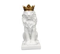 Statua di leone con corona, decorazione da tavolo, 5,7 pollici di altezza